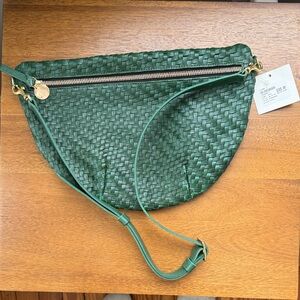 NWT Clare V Grande Fanny Evergreen Woven